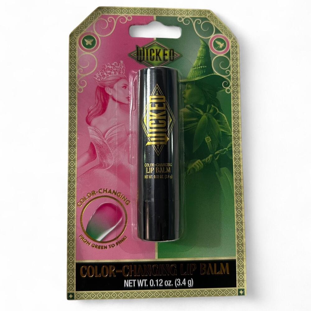 Wicked For Good Glinda Elphaba Color Changing Lip Balm from Green to Pink